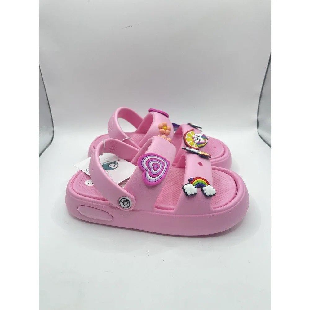 Toddler Pink Comfort Slide Sandals Girls Stars - Size 13 BinC‎